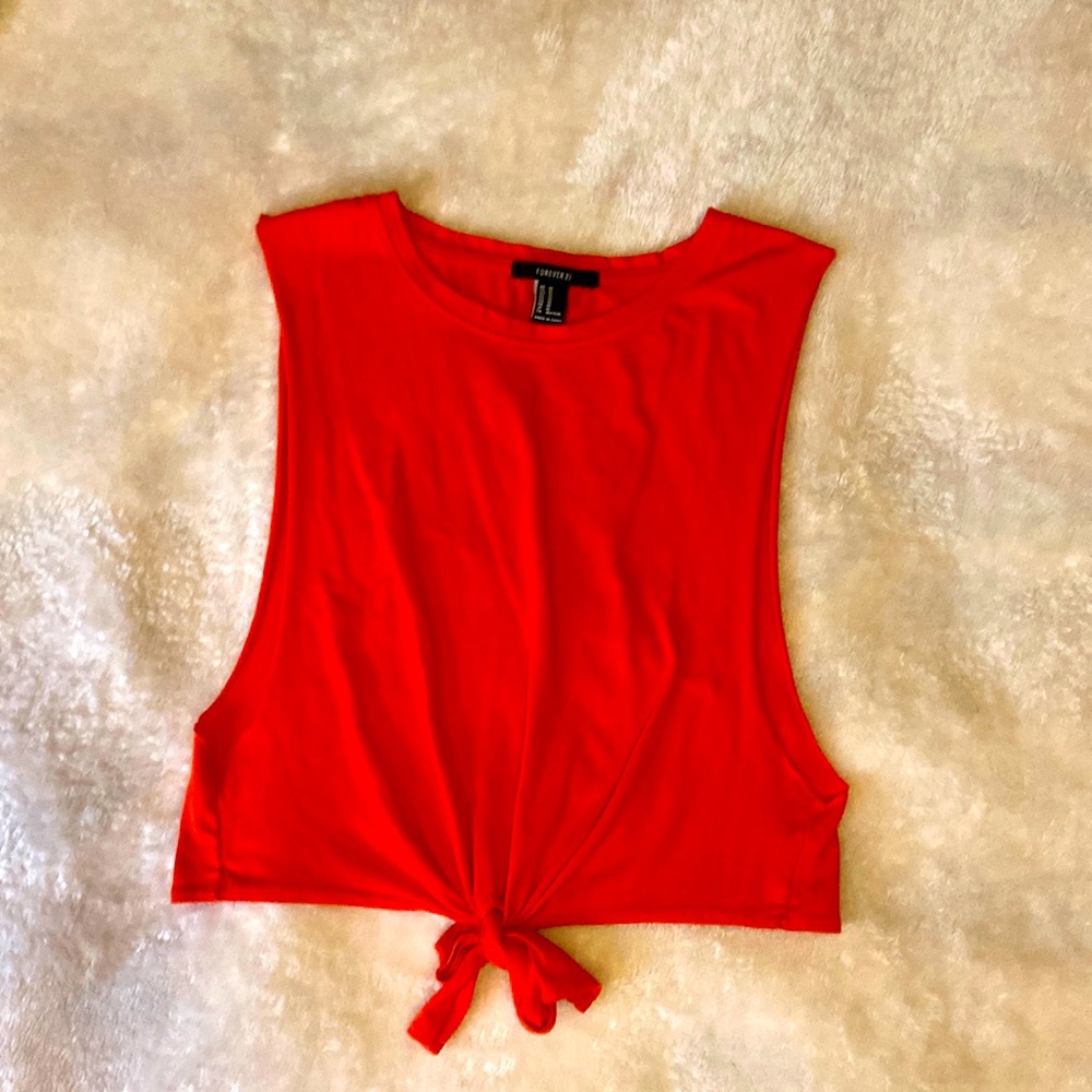 F21 Tie Front Muscle Tank